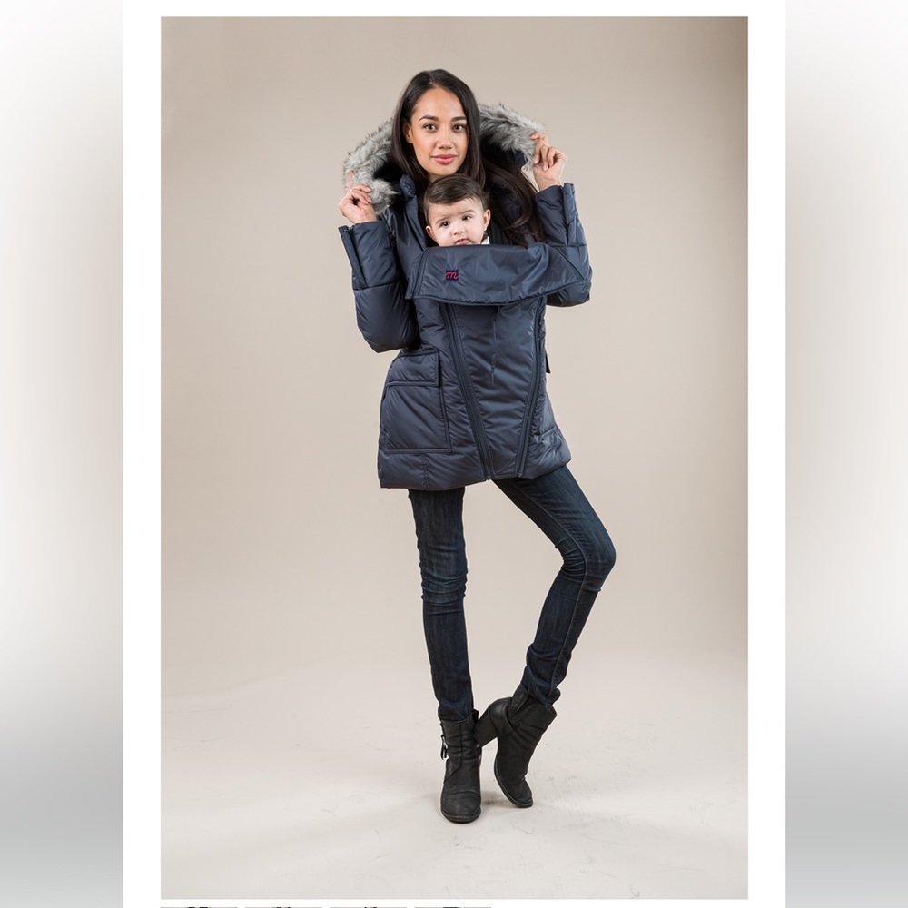 The M Coat - Maternity Down Winter Parka - sz LARGE w removable panel